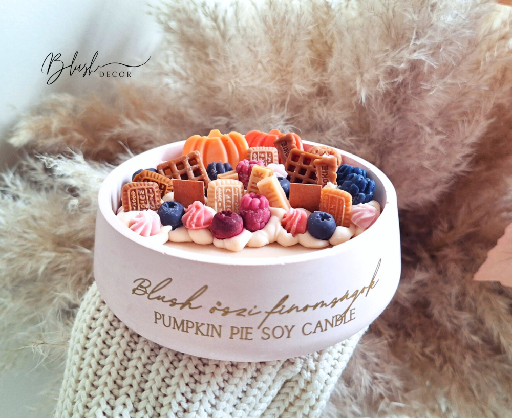 Blush őszi finomságok - Pumpkin pie soy candle- rózsaszín
